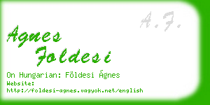 agnes foldesi business card