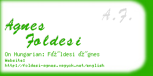 agnes foldesi business card